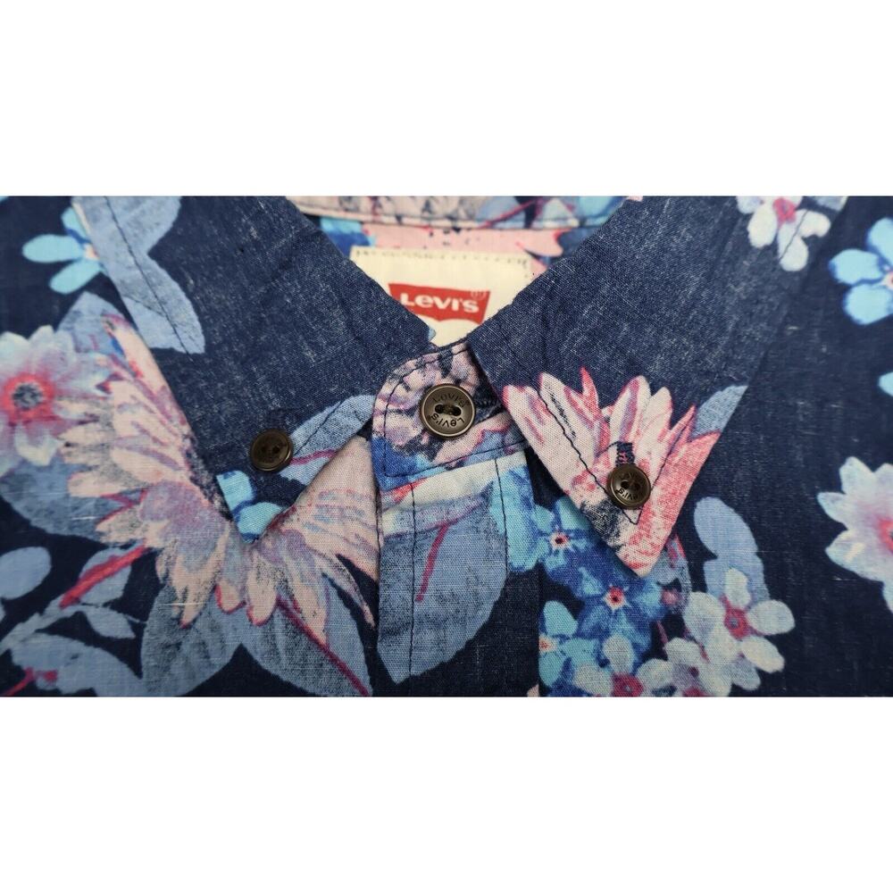 Vtg‎ 90s Y2K Levis Tropical Vacation Beachy Whimsy Hawaiian Short Sleeve Shirt - Picture 3 of 10
